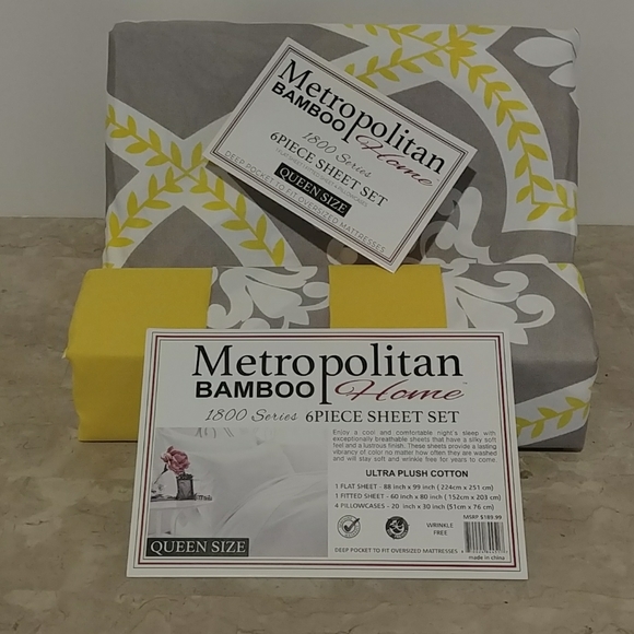 Metropolitan Bamboo Fleur Print Queen She… - Picture 7 of 12